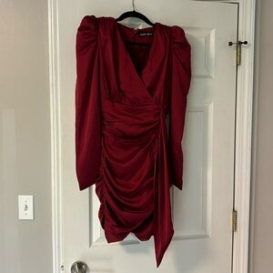 Nordstrom Red Long Sleeve Satin Dress - Size 4